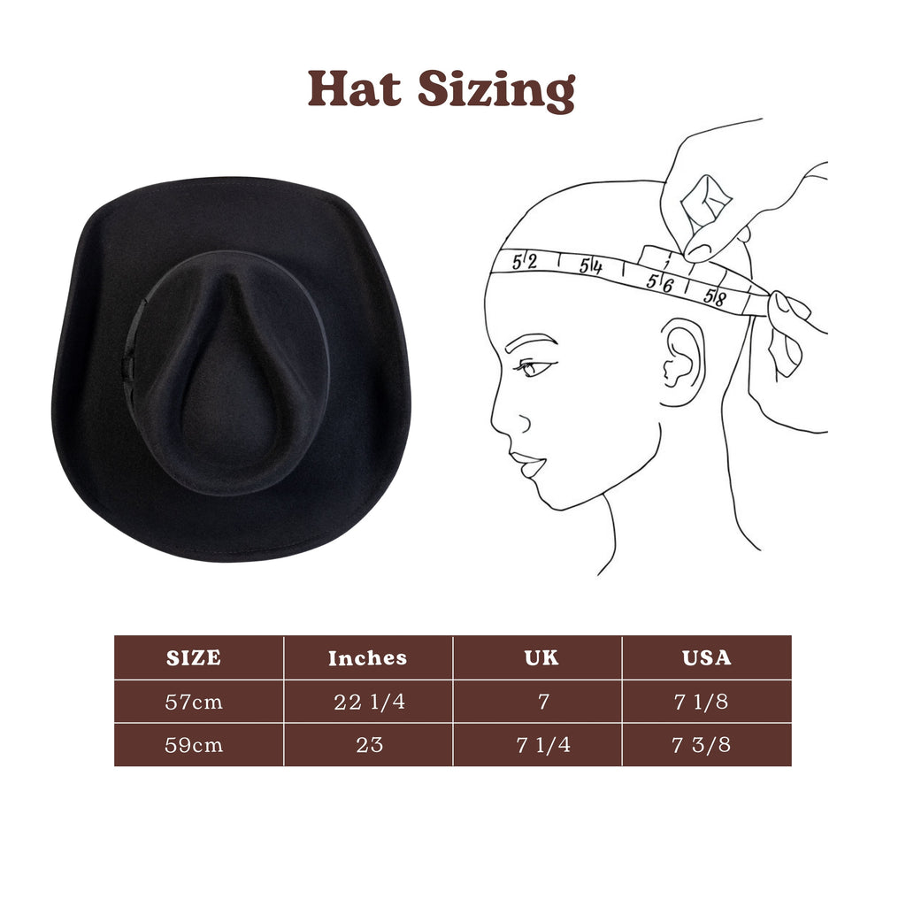 Midnight Black Felt Cowboy Hat